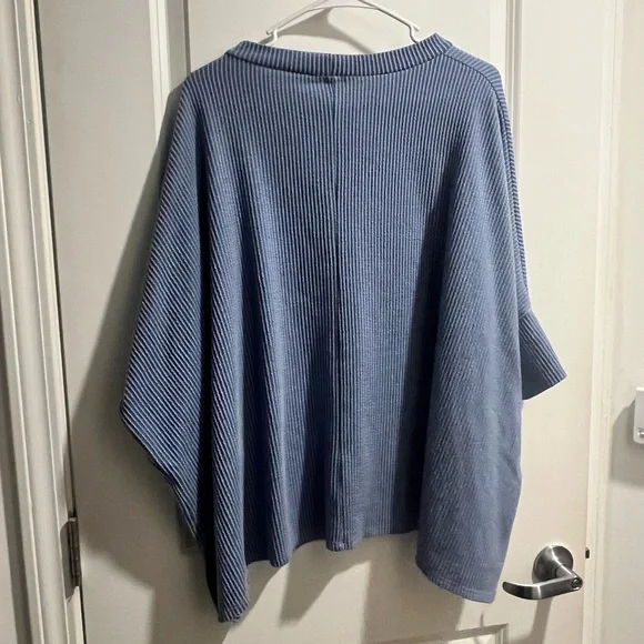 Oversized Ribbed Knit Top - Periwinkle - Picture 4 of 4
